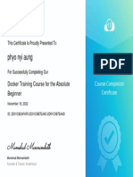 Course Certificate - Docker Training Course For The Absolute Beginner - Phyo Nyi PDF