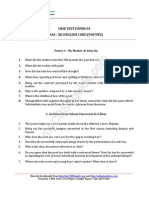 12 English Core Literature Poetry Test 01