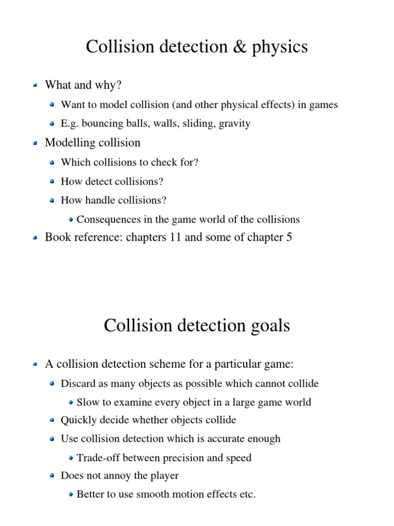 07-Collision Detection and Physics | PDF | Collision | Mass