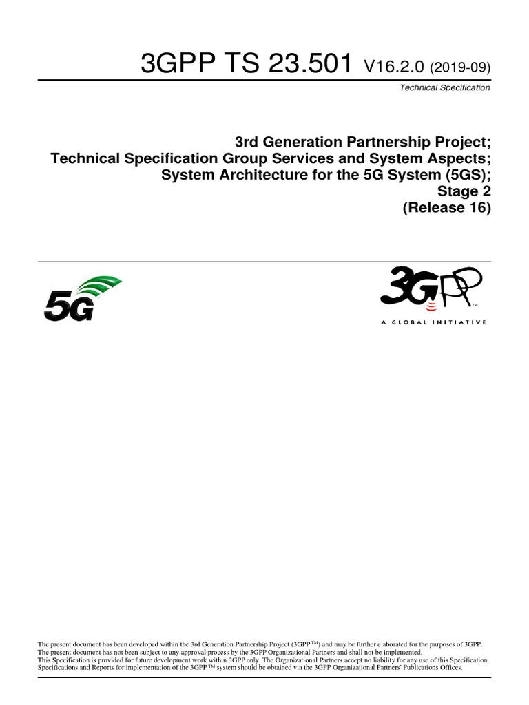 3gpp Ts 23.501