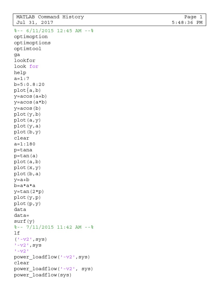 MATLAB Command History PDF Monte Carlo Method Probability Density