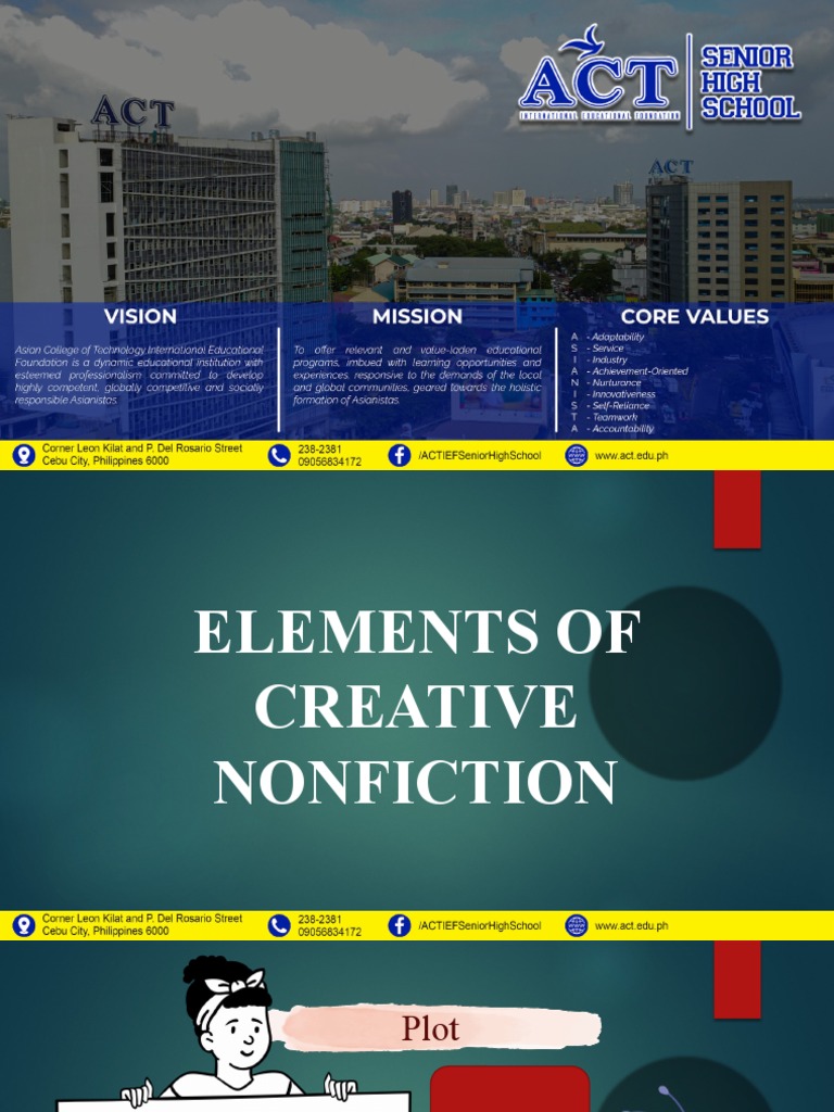 Elements of Creative Nonfiction PDF Narration Irony
