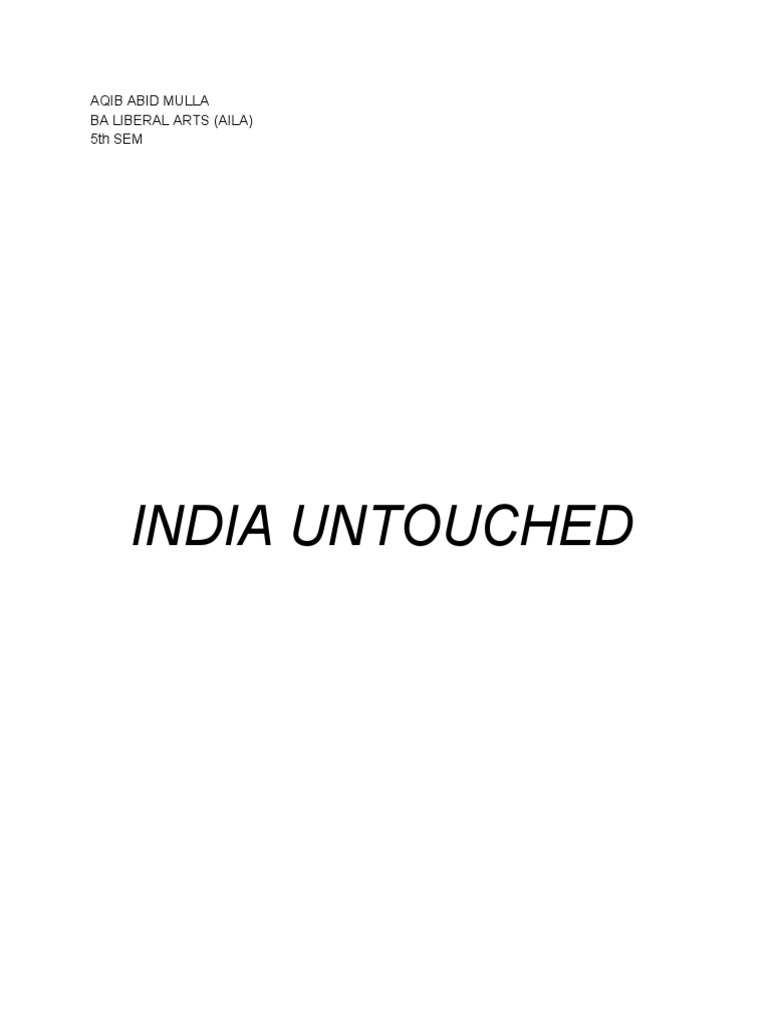 Addressing Untouchability in India | PDF | Dalit | Discrimination