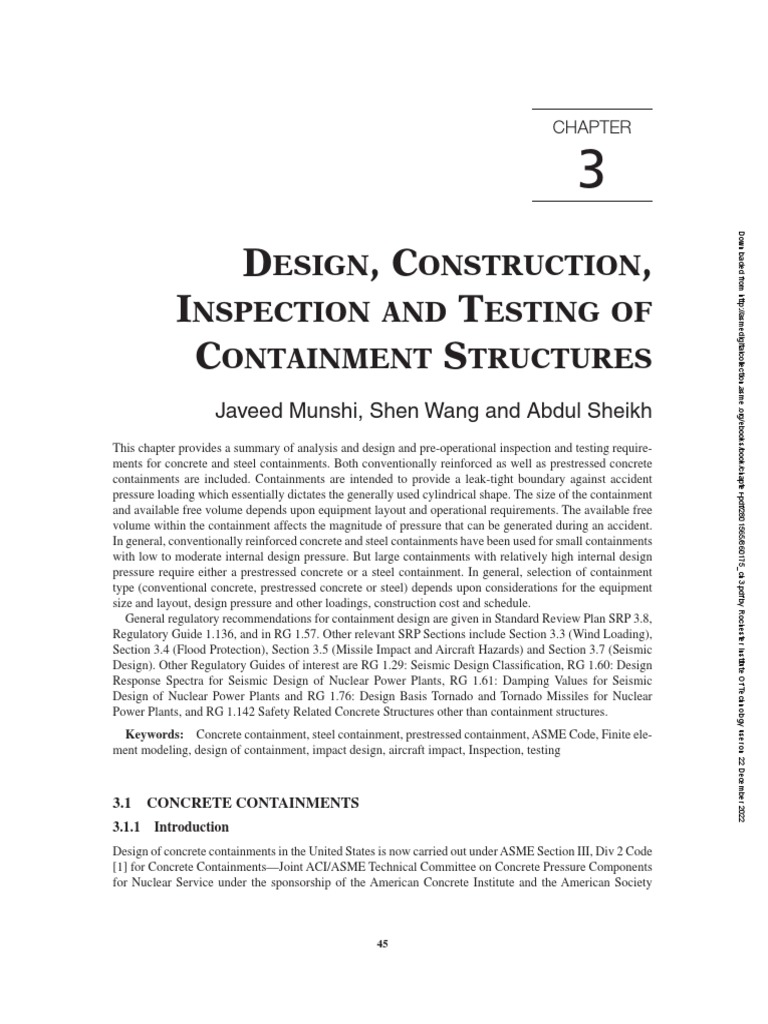 ASME Guidelines for Containment Design | PDF | Prestressed Concrete ...