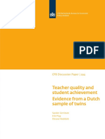 Teacher Quality and Student Achievement Evidence From A Dutch Sample of Twins