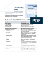 Business Requirements Checklist Template
