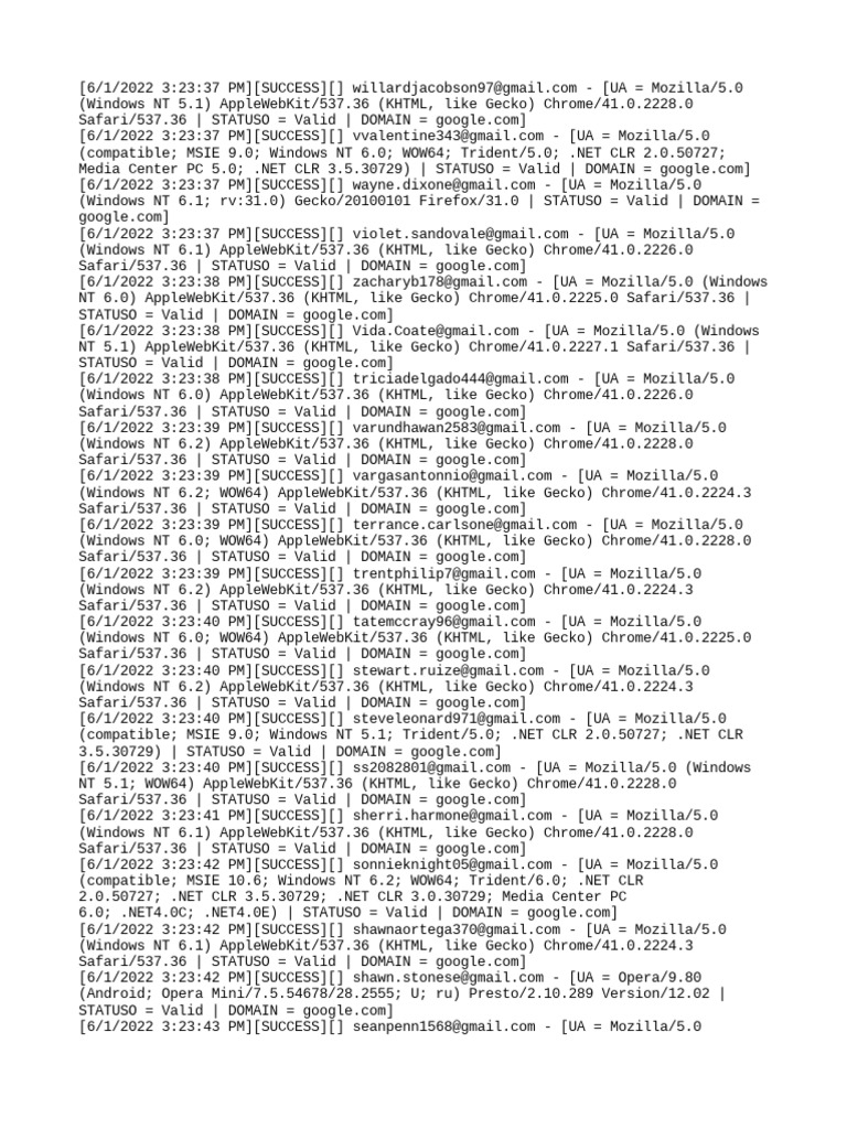 EmailValidator Logs | PDF | Safari (Web Browser) | Microsoft Windows