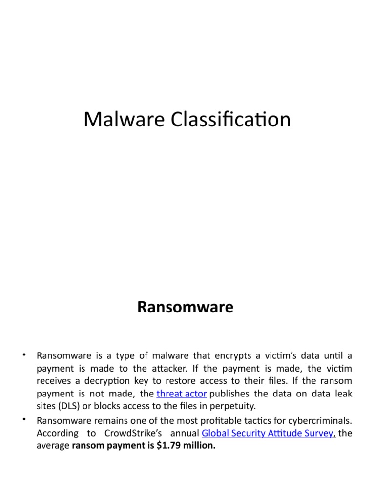 Ransomware and Malware Classifications | PDF | Malware | Ransomware