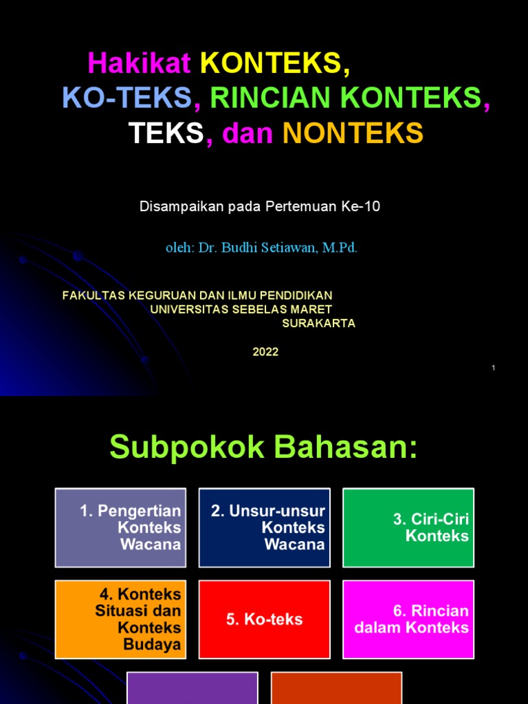 Memahami Konteks dan Ko-teks | PDF | Sains & Matematika