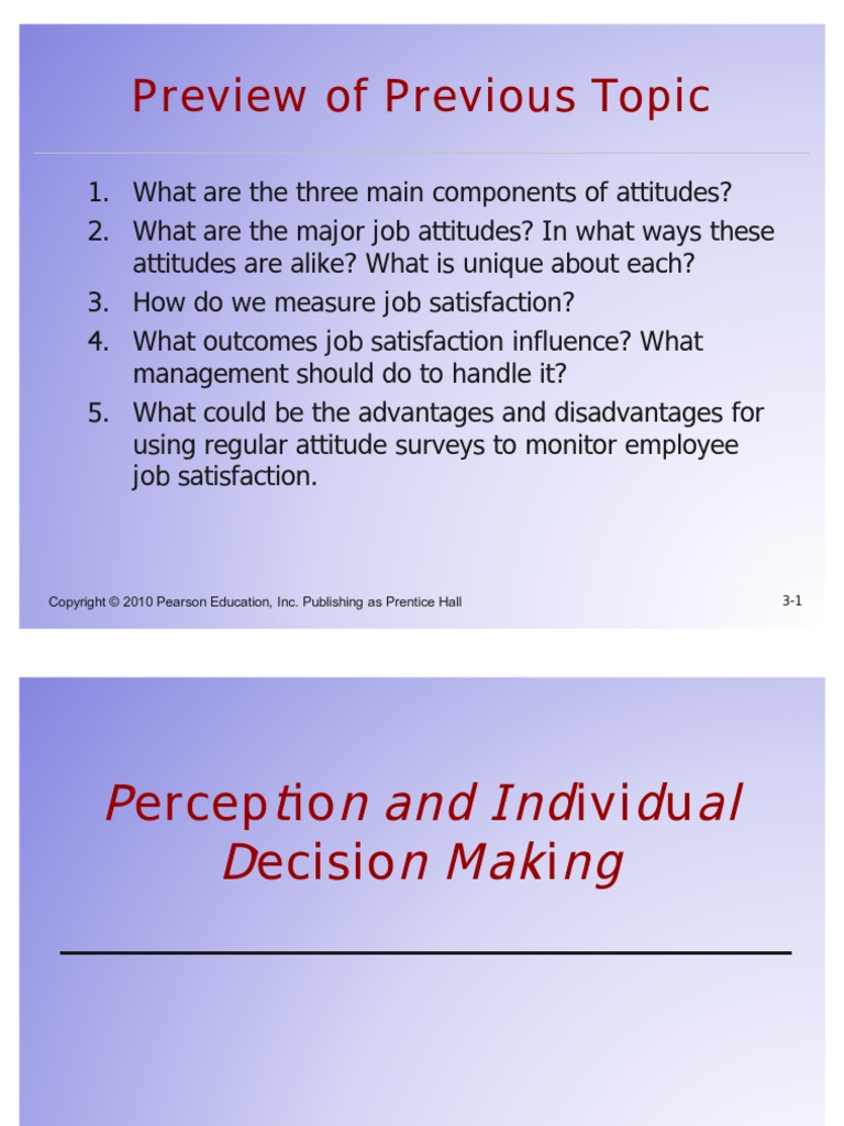 Perception and Individual Decision Making | PDF | Perception | Attitude ...