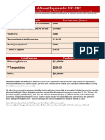 Annual Estimate of Fees 2021-2022