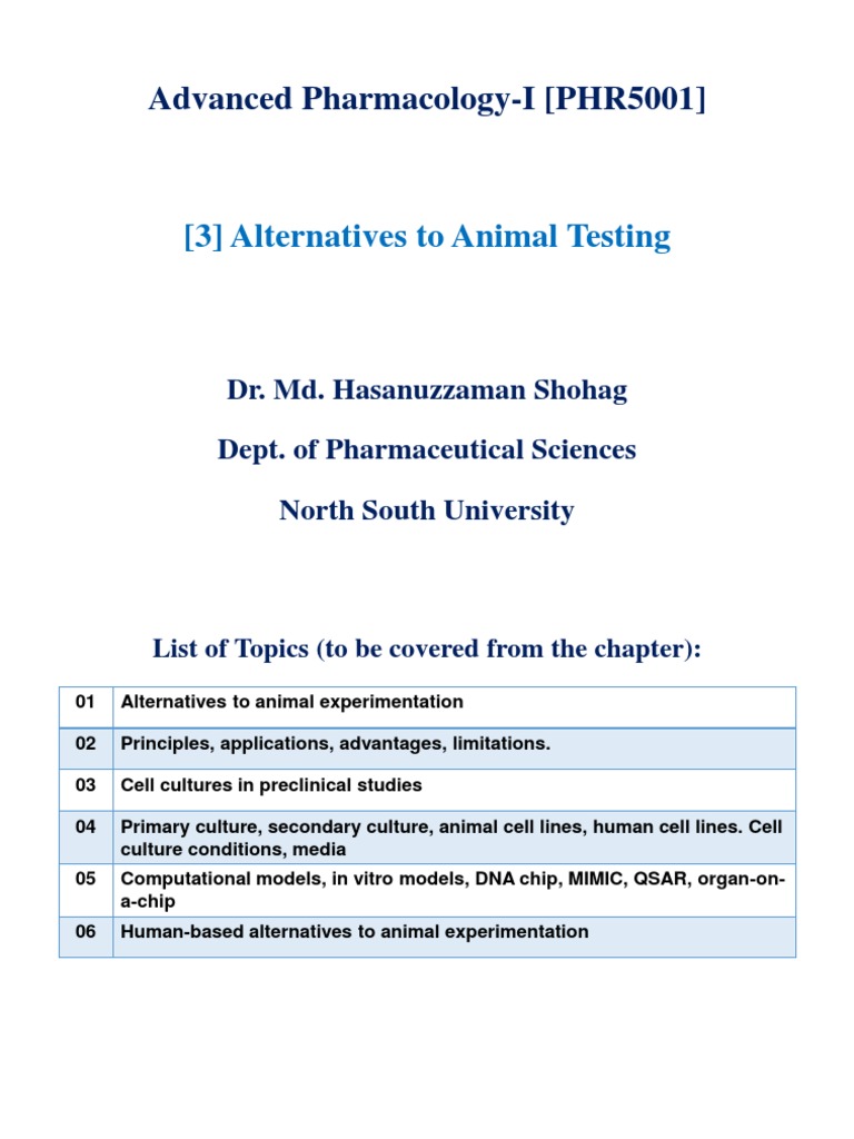 Limitations of Animal Testing Alternatives | PDF | Cell Culture ...