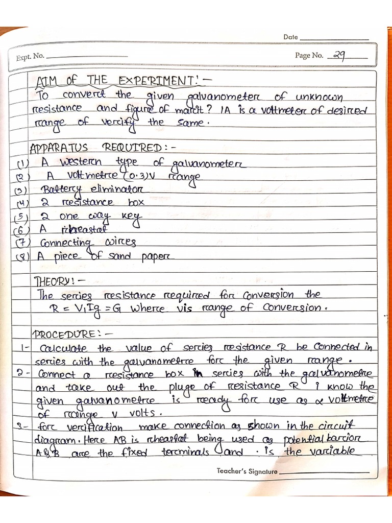 Conversion of Galvanometer To Ammeter | PDF