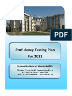 Proficiency Testing Plan For 2021: National Institute of Standards (NIS)