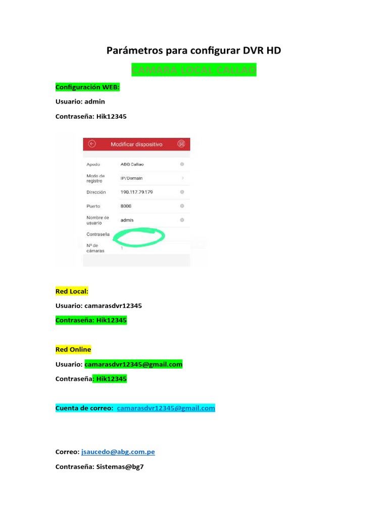 Configuración de DVR HD PDF