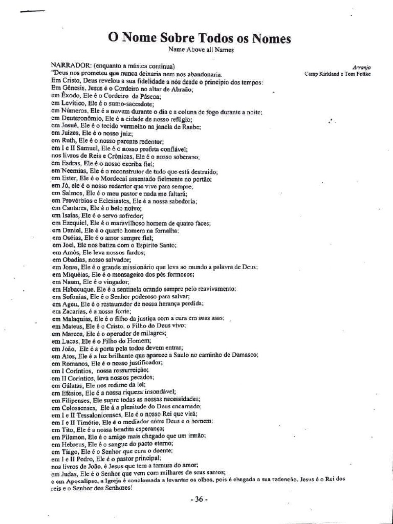 O Nome Sobre Todos Os Nomes Pdf Bíblia Cristã Nevi Im