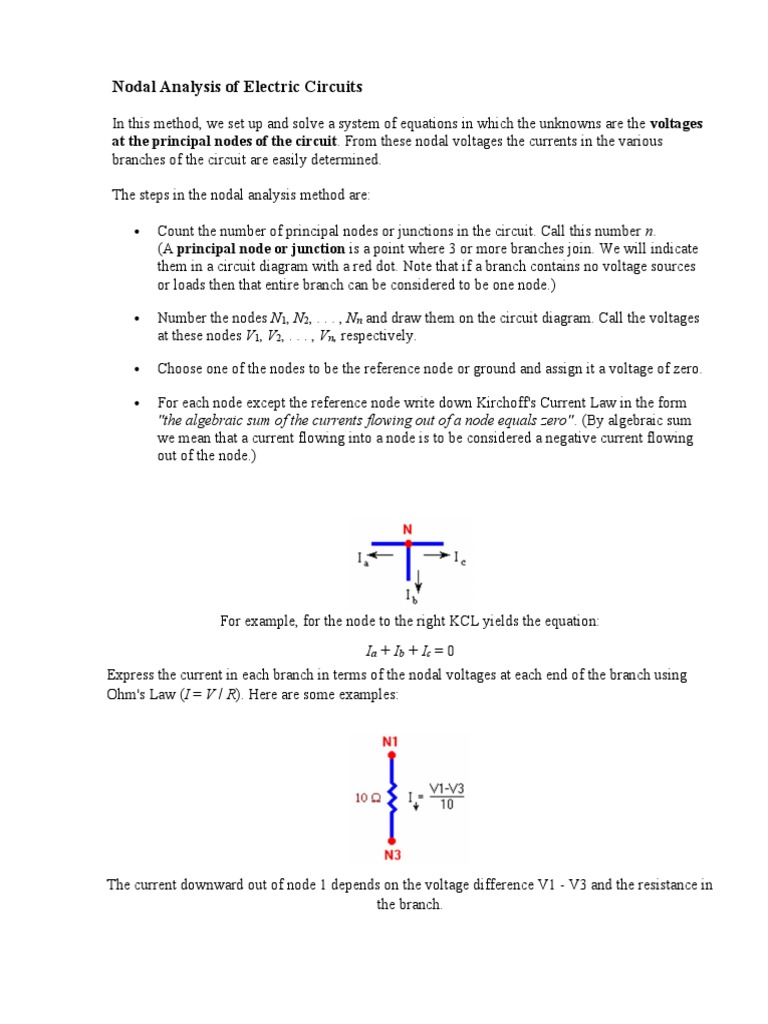 Nodal Analysis Steps for Circuits | PDF