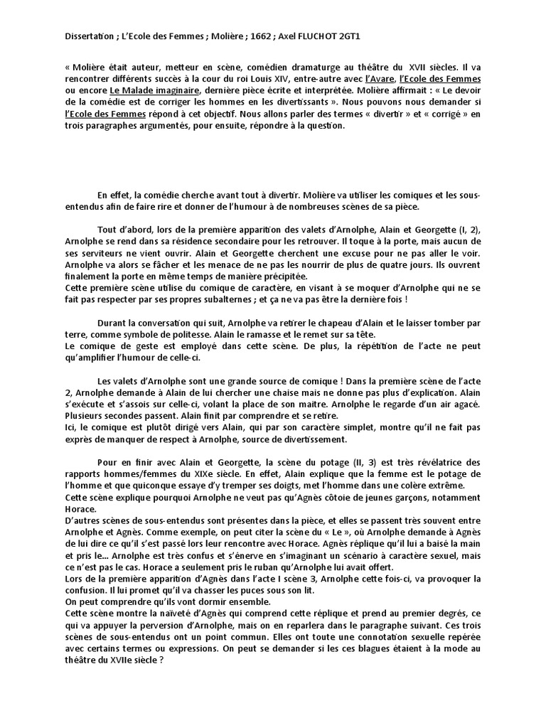 Dissertation Molière Dissertation | PDF | Comédie | Molière
