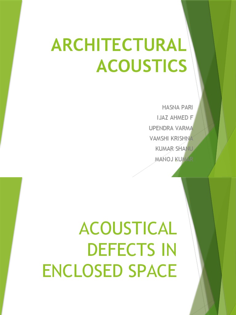 Acoustical Defects in Enclosed Space PDF Sound Acoustics