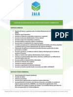 Catálogo de Servicios de Zalá Consultores Legales y Ambientales 2022