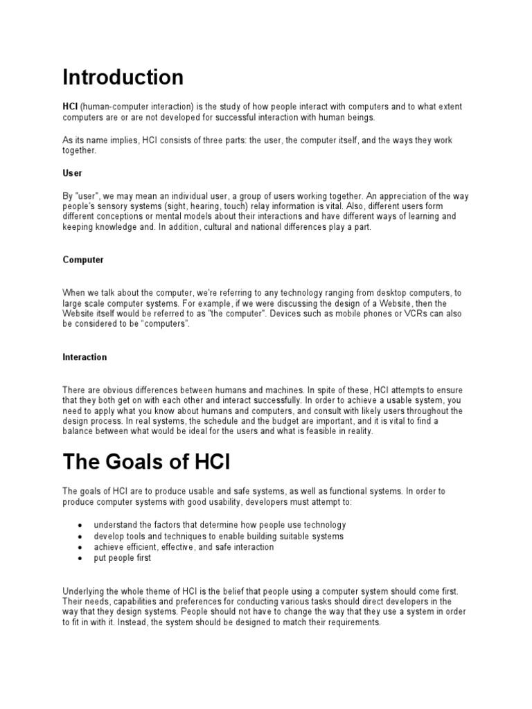 HCI 1st | PDF | Human–Computer Interaction | Usability