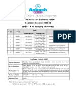 NSEP Online Mock Test Schedule For XI & XII Class