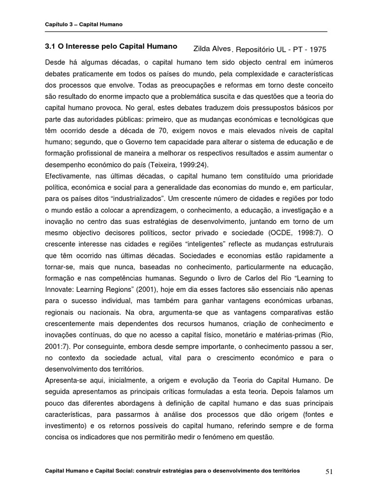 Texto 9 - Teoria Do Capital Humano | PDF | Capital humano | Economia