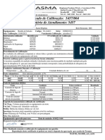 Certificado de Calibração: 5457/004 Relatório de Atendimento: 5457