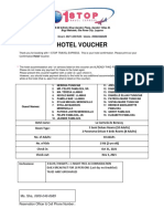 Hotel Voucher Confirmation for 18 Adults and 1 Child