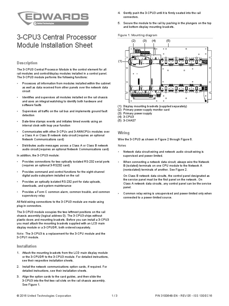 3 CPU3 Central Processor Module Installation Sheet | PDF | Relay ...