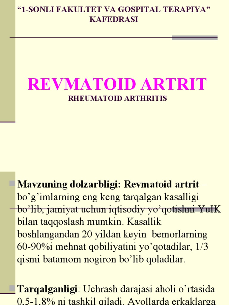 Revmatoid Artrit | PDF