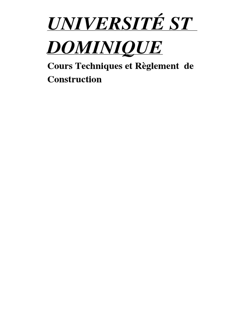 TECHNIQUE ET REGLEMENT DE CONSTRUCTION - Docx3 Mod | PDF | Fondation ...