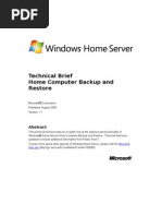 Windows Home Server Technical Brief - Home Computer Backup and Restore