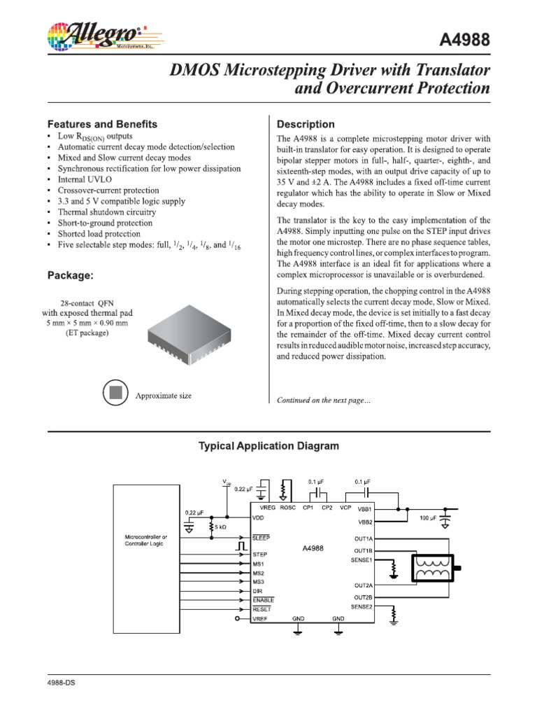 A4988 Datasheet 12.28.2022 | PDF