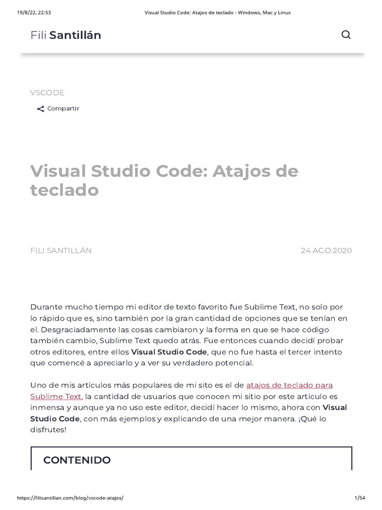 Visual Studio Code_ Atajos de teclado - Windows, Mac y Linux | PDF ...