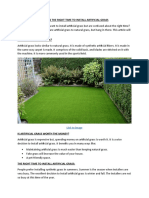 What Is The Right Time To Install Artificial Grass