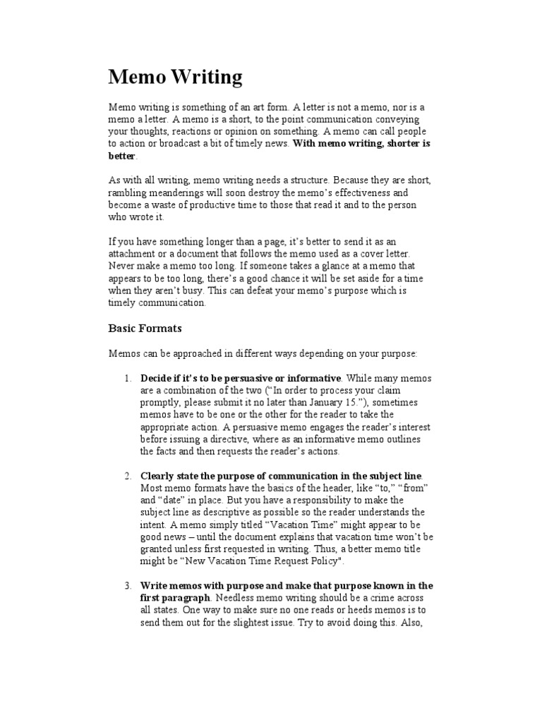 How to write a memo essay picture