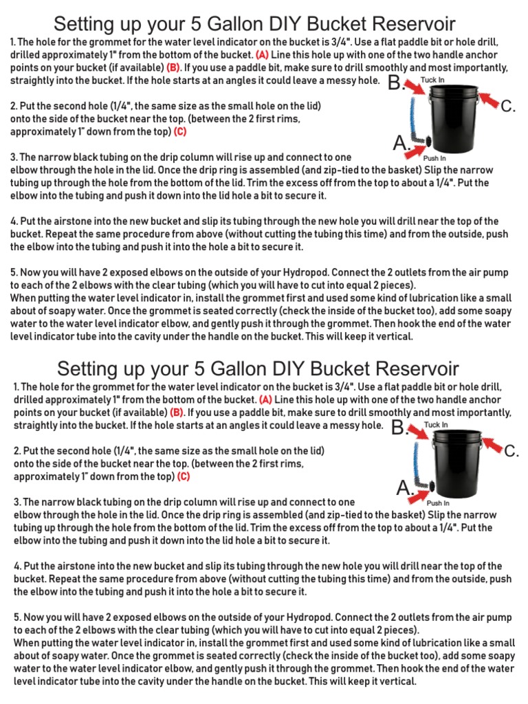 DIY 5 Gallon Bucket Reservoir Setup | PDF | Mechanical Engineering ...