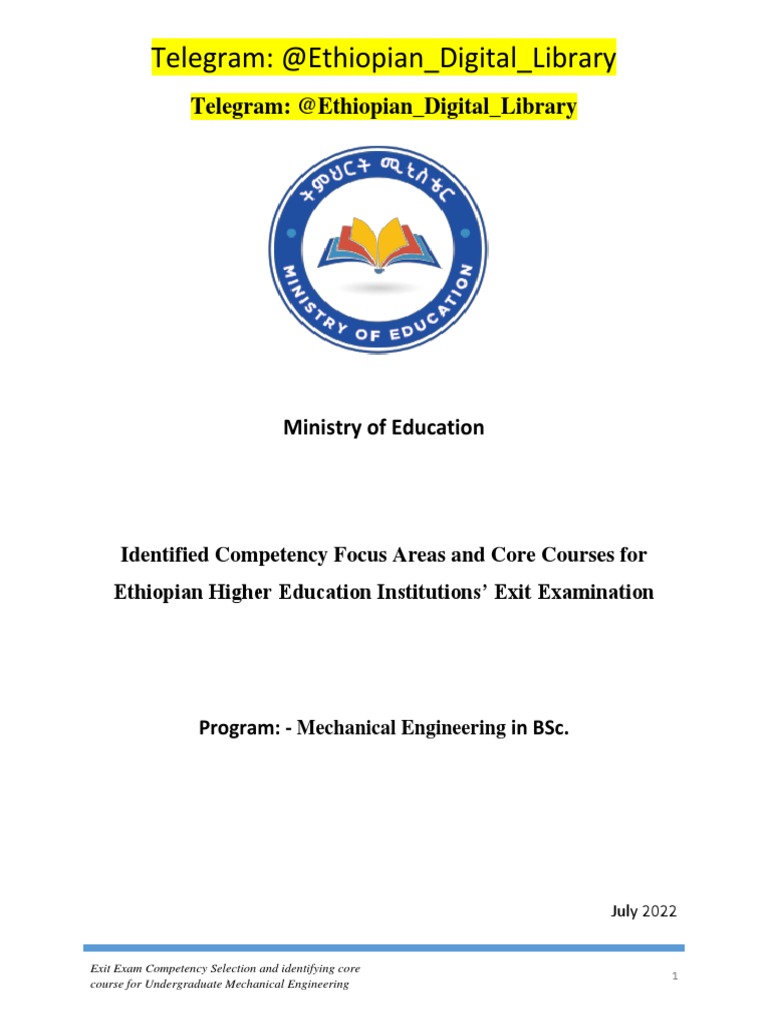 Exit Exam Core Courses for Mechanical Engineering | PDF | Mechanical ...