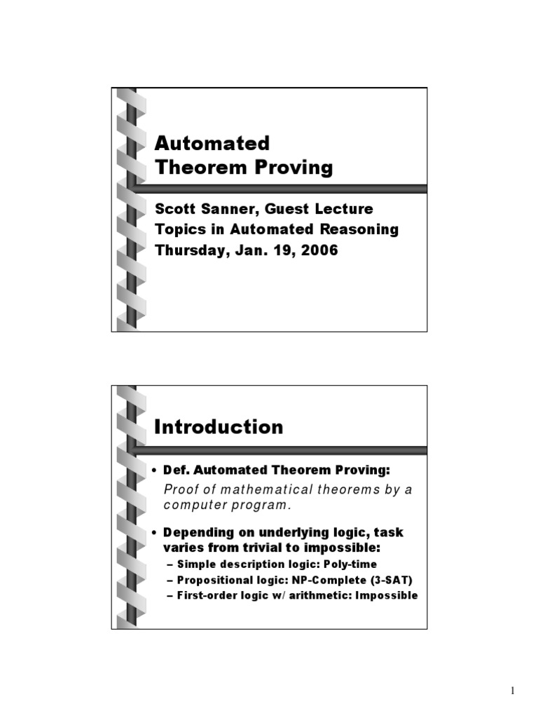 Automated Theorem Proving Overview | PDF | First Order Logic ...