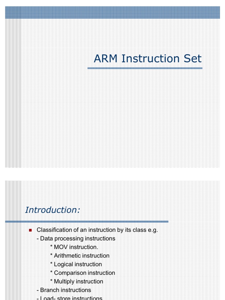 ARM Instruction Set | PDF | Instruction Set | Arm Architecture