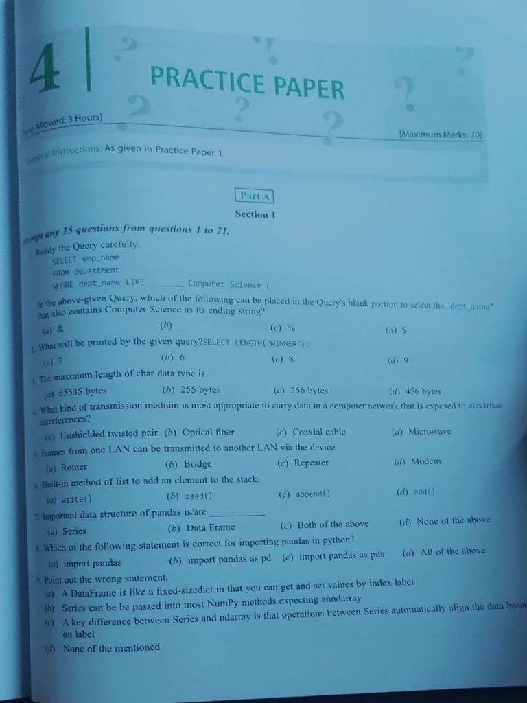 Sample Paper 4 (Ip) | PDF