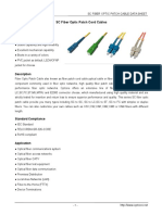 SC Fiber Optic Patch Cord Cable Data Sheet V160609