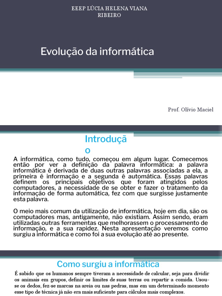 Evolução Da Informática | PDF | PCs (computadores) | Microsoft
