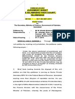 Judgment Sheet in The Islamabad High Court, Islamabad: 1 W.P. No.3851-2014