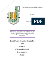 Máximos, Minimos, 1er Criterio y 2o Criterio, Puntos Criticos y Puntos de Inflexión