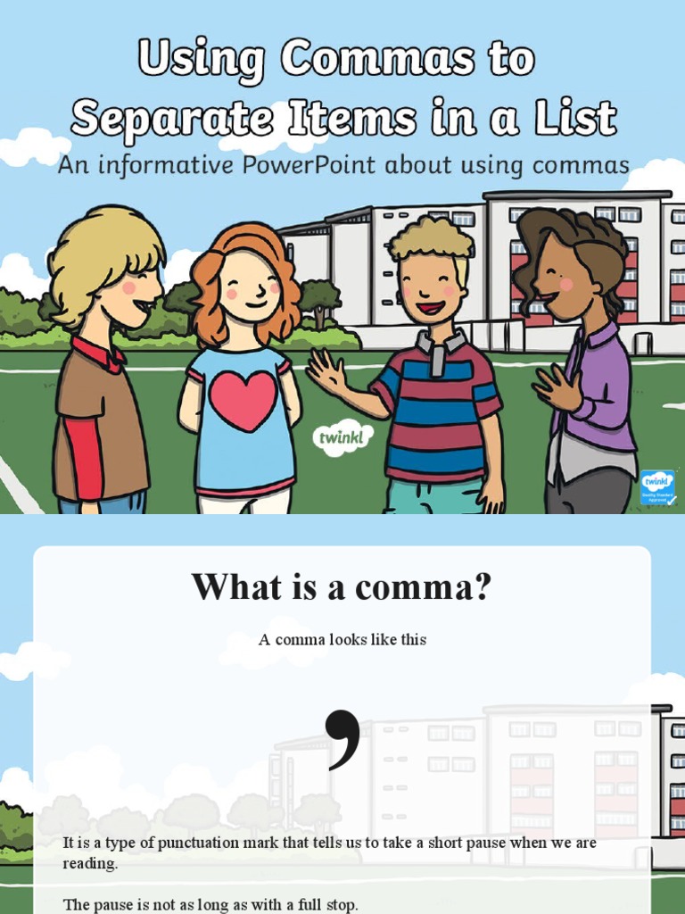 Using Commas To Separate Items in A List | PDF