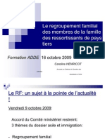 Le Regroupement Familial Ressortissants Pays Tiers Version Orale 2009-1