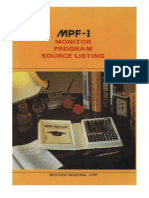 uPF1 Monitor Program Listing (Original Scan)