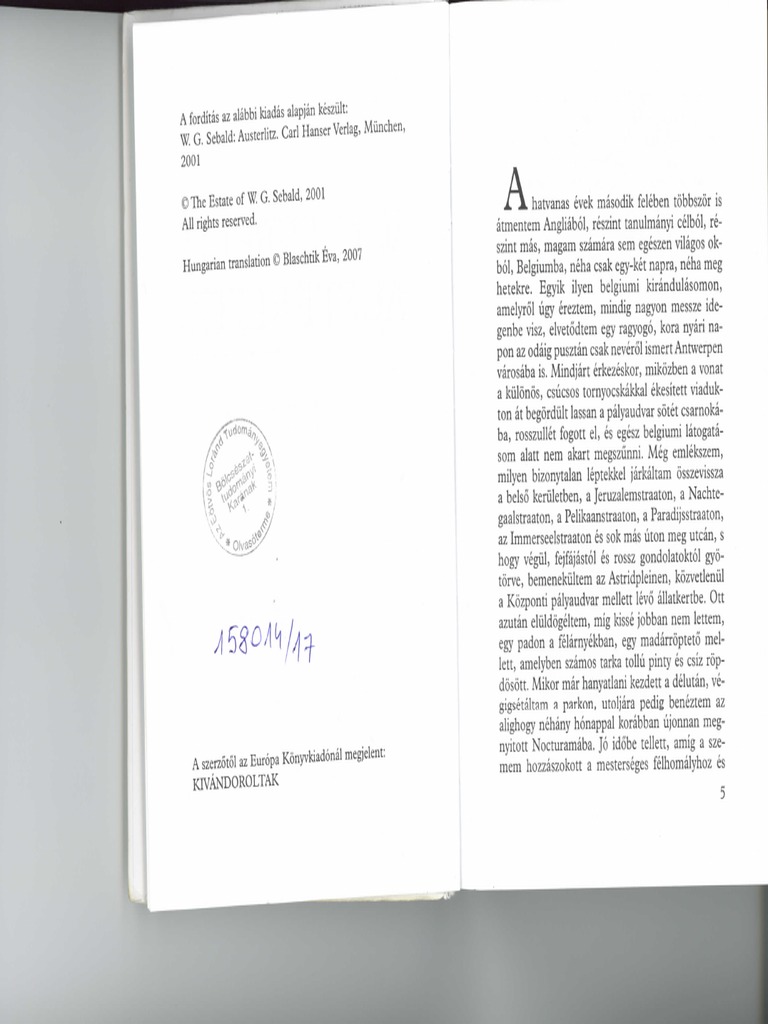 Sebald Austerlitz PDF